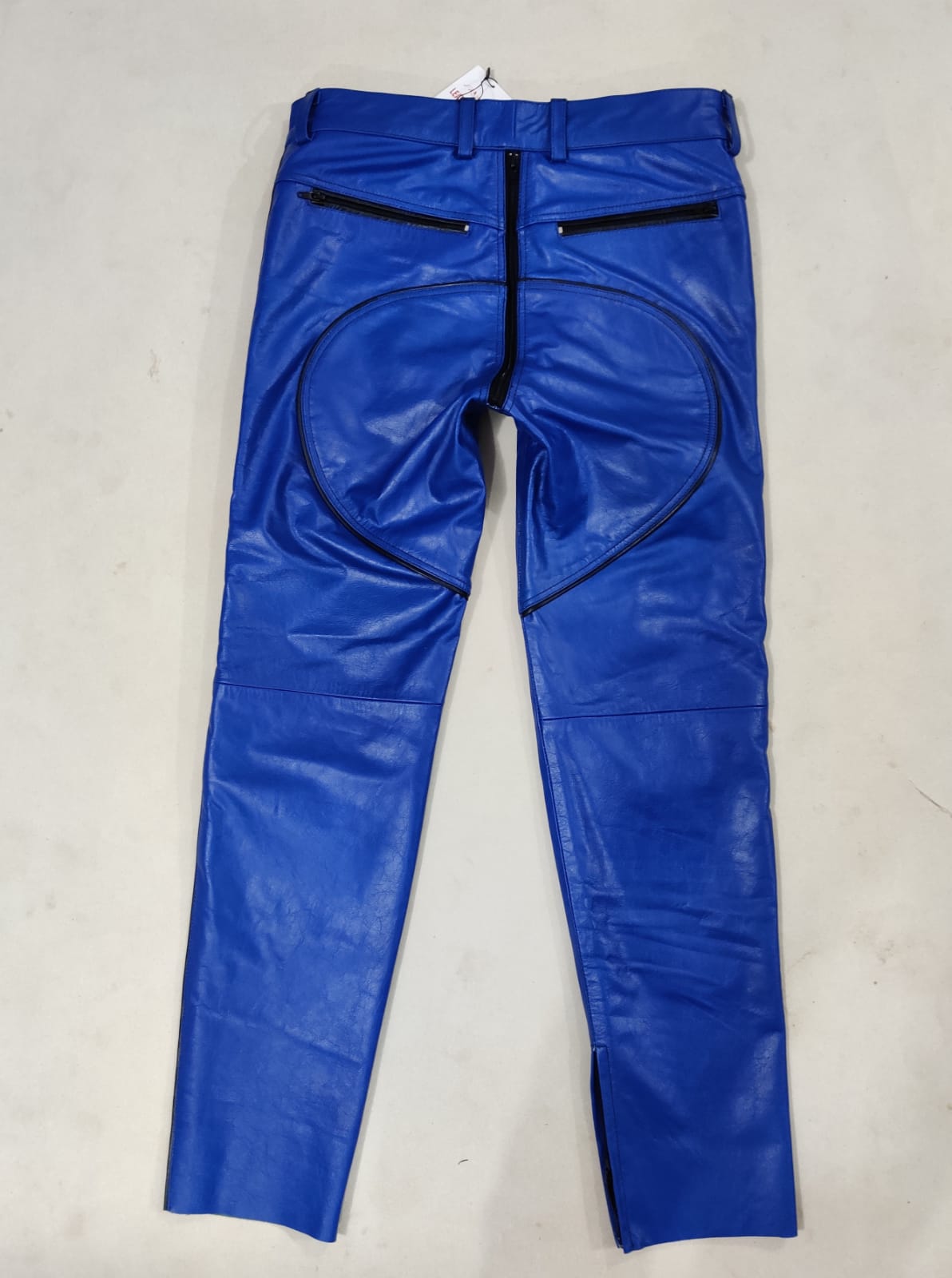 Men's Cowhide Bikers Pants With Quilted Panels & Piping Bikers Pants / Bikers Trousers