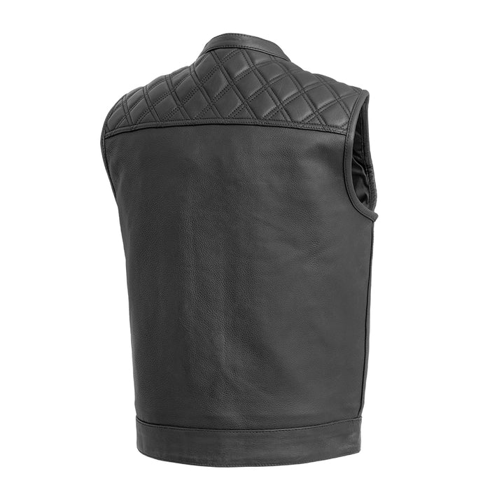 MEN'S REAL COW LEATHER BLACK MOTORCYCLE VEST IN 4 DIFFERENT COLORS STITCHING COMBINATION BIKER VEST WAISTCOAT
