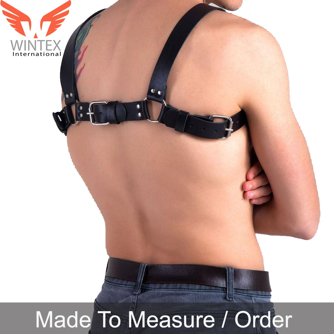 Men’s Genuine Sheep Leather Sexy BDSM Chest Harness 03