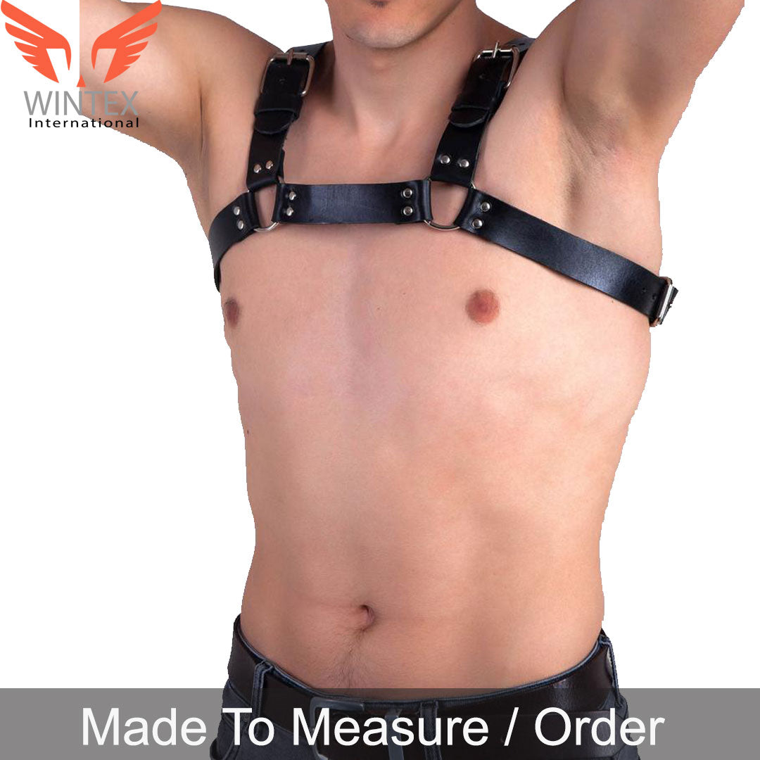 Men’s Genuine Sheep Leather Sexy BDSM Chest Harness 03