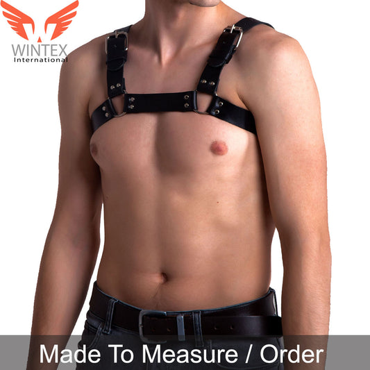 Men’s Genuine Sheep Leather Sexy BDSM Chest Harness 03