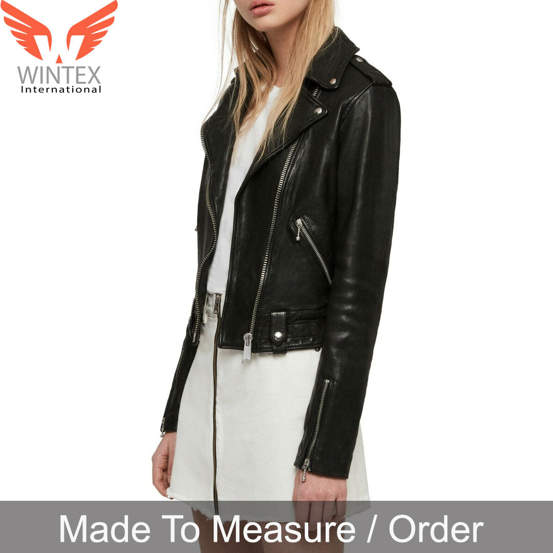 Women’s Real Lamb Leather Bikers Jacket Perfecto Style Bikers Leather Jacket