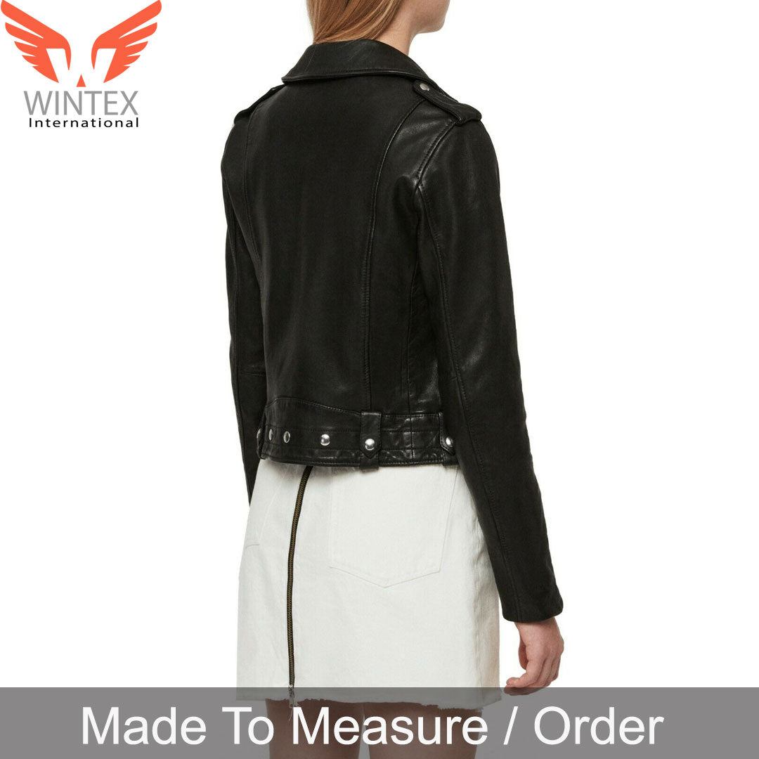 Women’s Real Lamb Leather Bikers Jacket Perfecto Style Bikers Leather Jacket