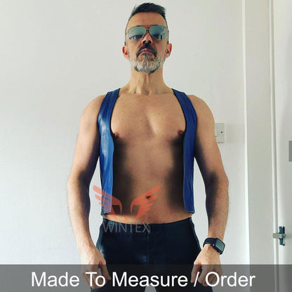 Men’s Real Cowhide Leather Bartender Vest Leather Bikers Vest
