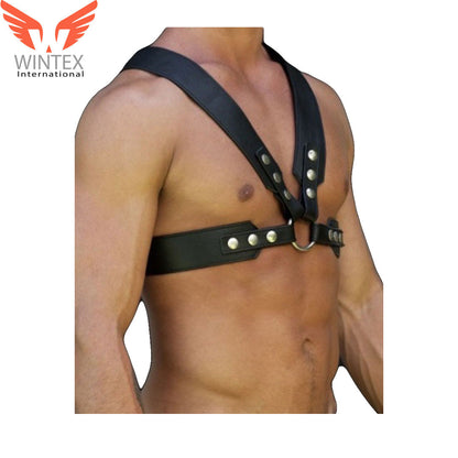 Men’s Real Leather Chest Body Harness 01