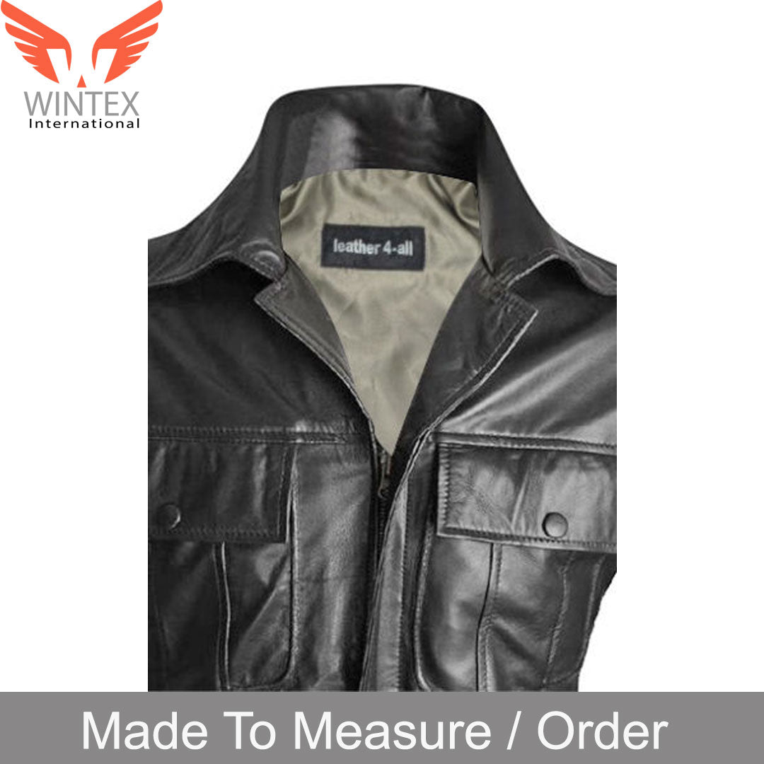 King of Rock Elvis Presley Real Lamb Leather Jacket ELVIS Style Leather Jacket