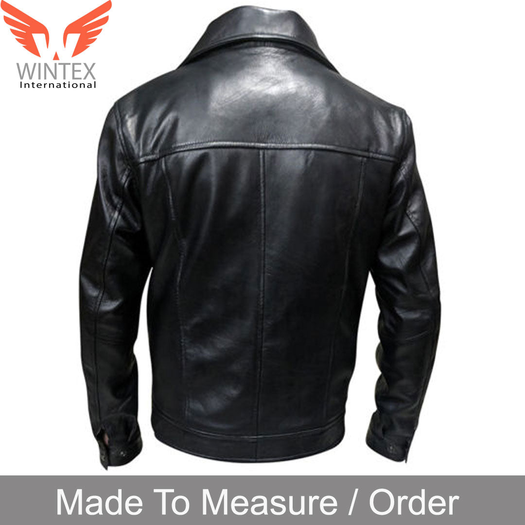 King of Rock Elvis Presley Real Lamb Leather Jacket ELVIS Style Leather Jacket