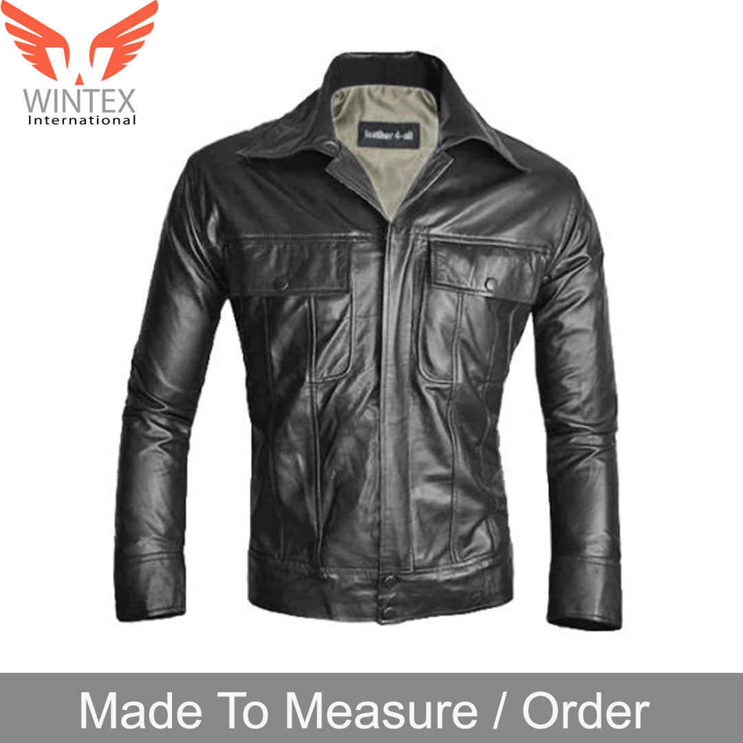 King of Rock Elvis Presley Real Lamb Leather Jacket ELVIS Style Leather Jacket