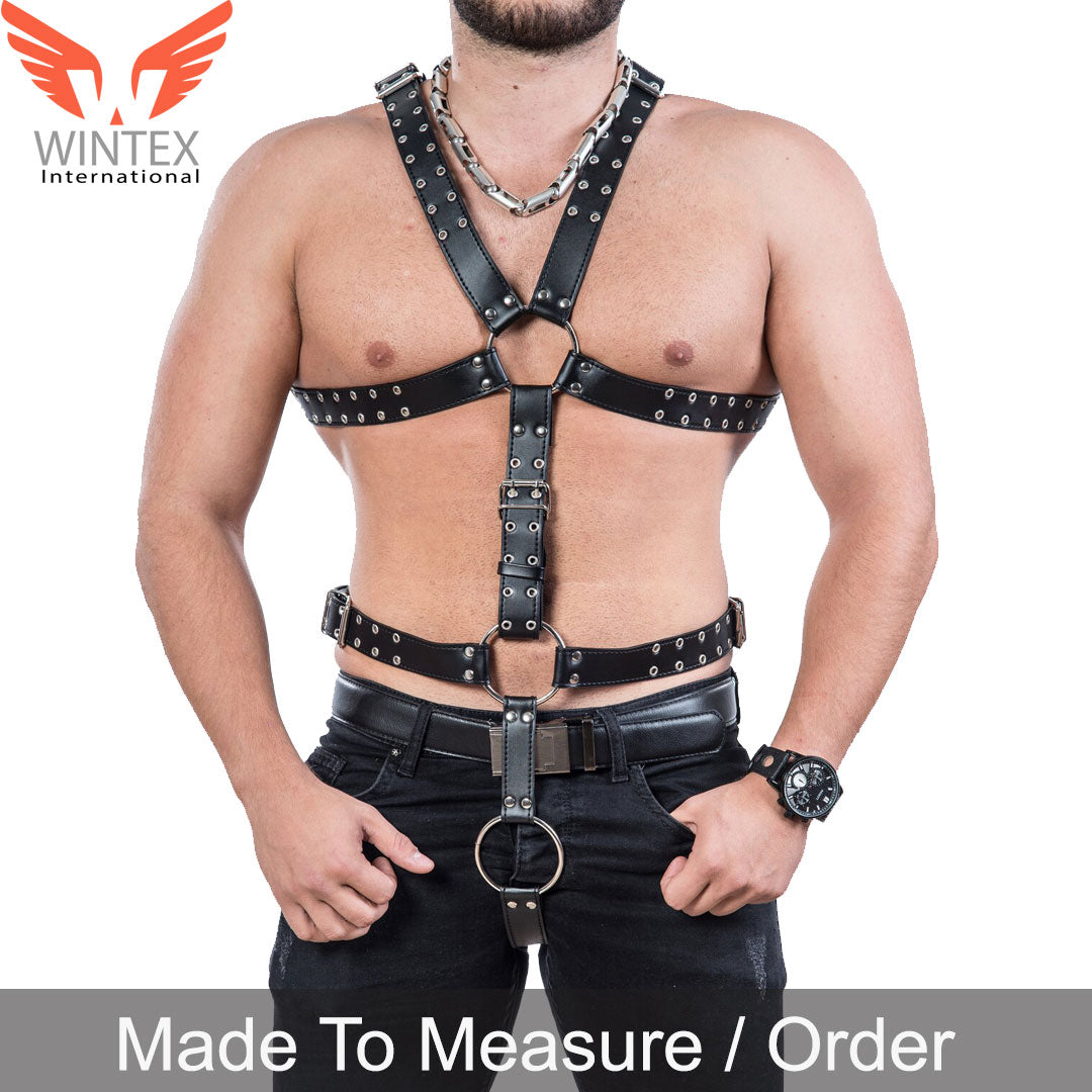Real Black Leather Full Body Men Harness – BDSM Leather Men Harness