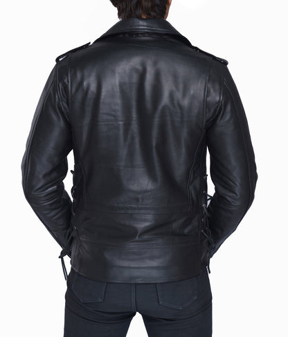 Men's Real Leather Bikers Jacket Classic Bikers Jacket