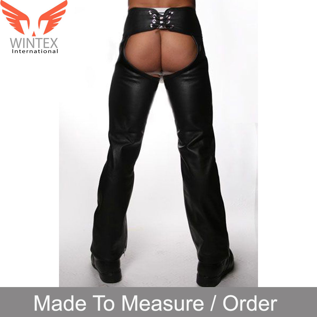 Men’s Real Leather Chaps With Detachable Jockstrap – Bikers Leather Chaps