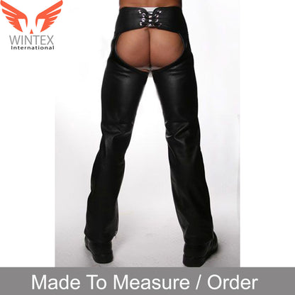 Men’s Real Leather Chaps With Detachable Jockstrap – Bikers Leather Chaps