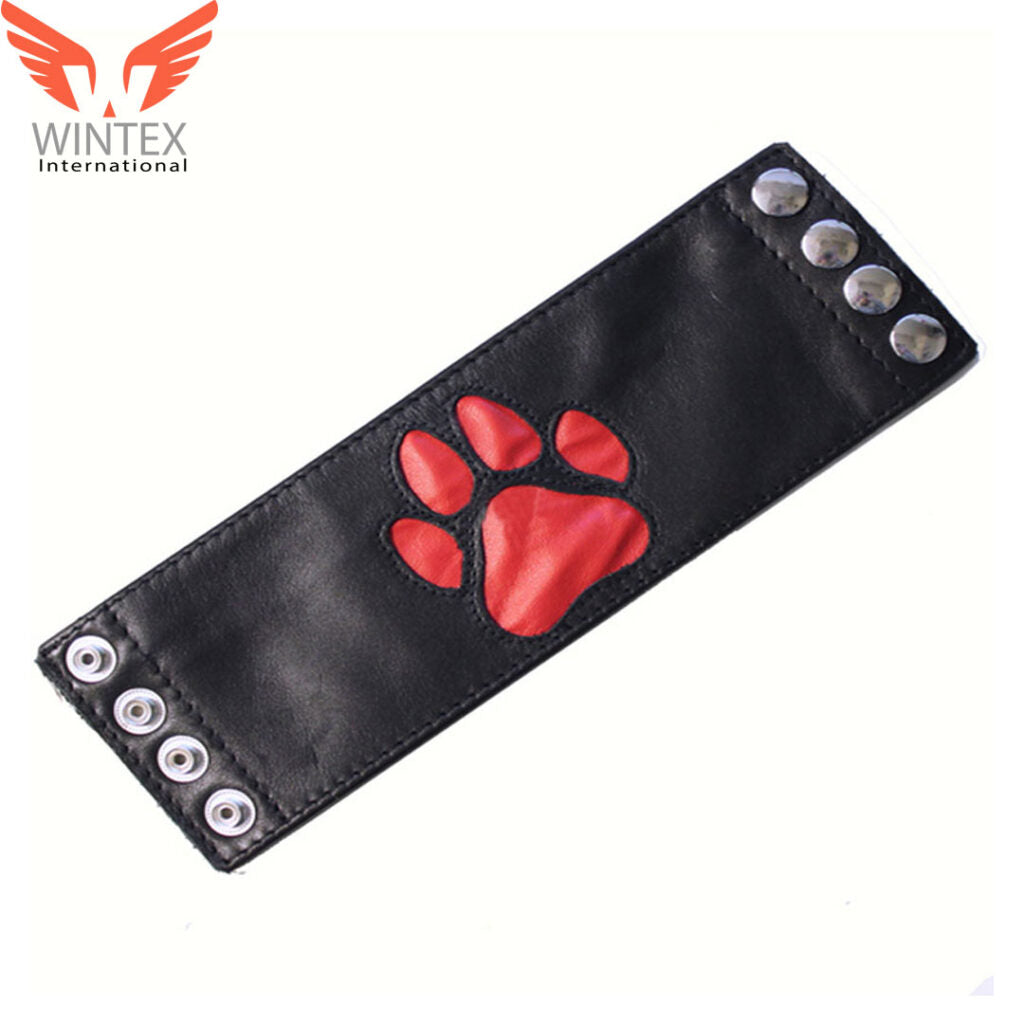 BDSM Leather Handcuffs With PAW Logo – Master Slave Restraints, In Different Colors Bondage Wrists Cuffs
