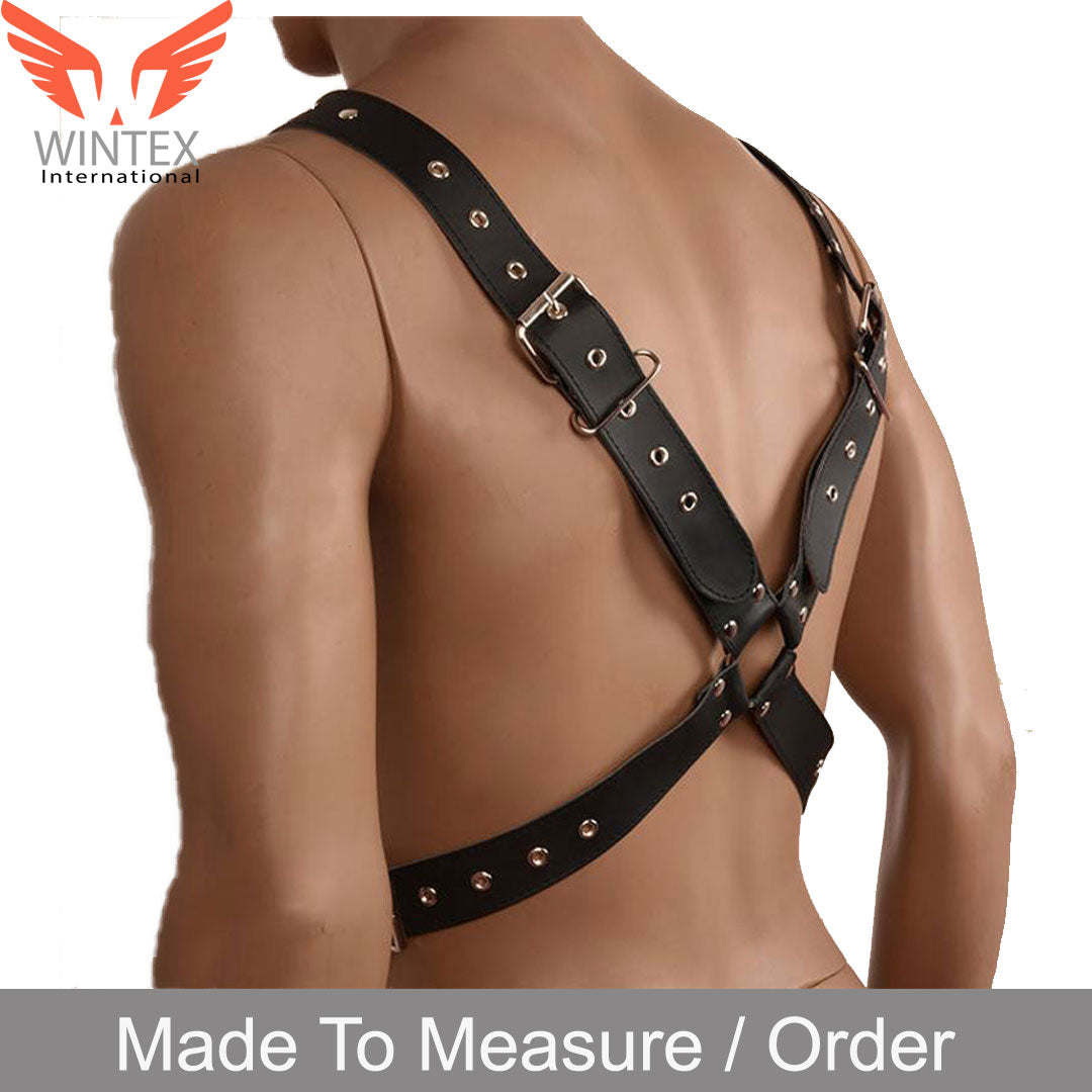 Men’s Real Leather Chest Harness / Male Harness With Buckles 01