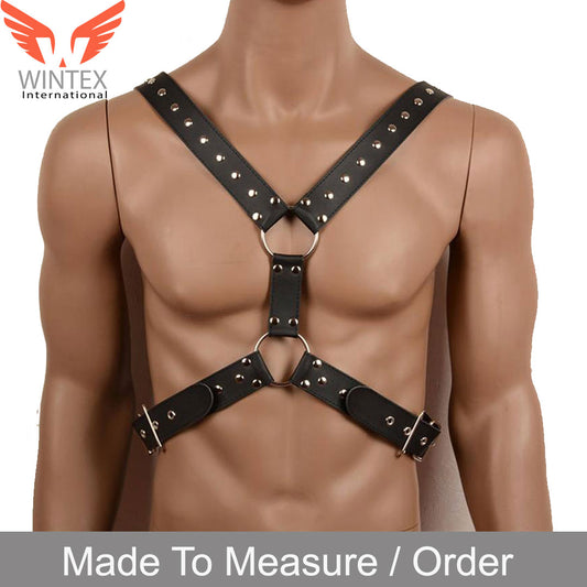 Men’s Real Leather Chest Harness / Male Harness With Buckles 01