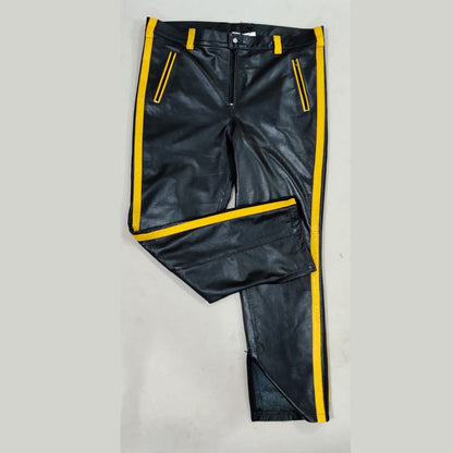 Men's Real Cowhide Leather Pants Bikers Pants