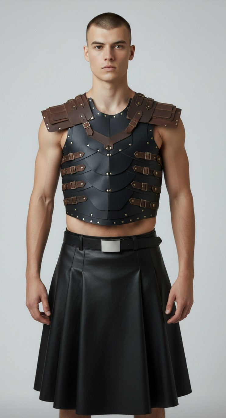 Men's Genuine Thick Cow Leather Medieval Warrior Armor