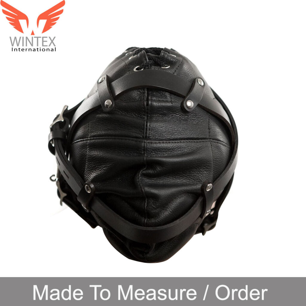 Genuine Leather Sensory Deprivation Locking Mouth Hood – Mask