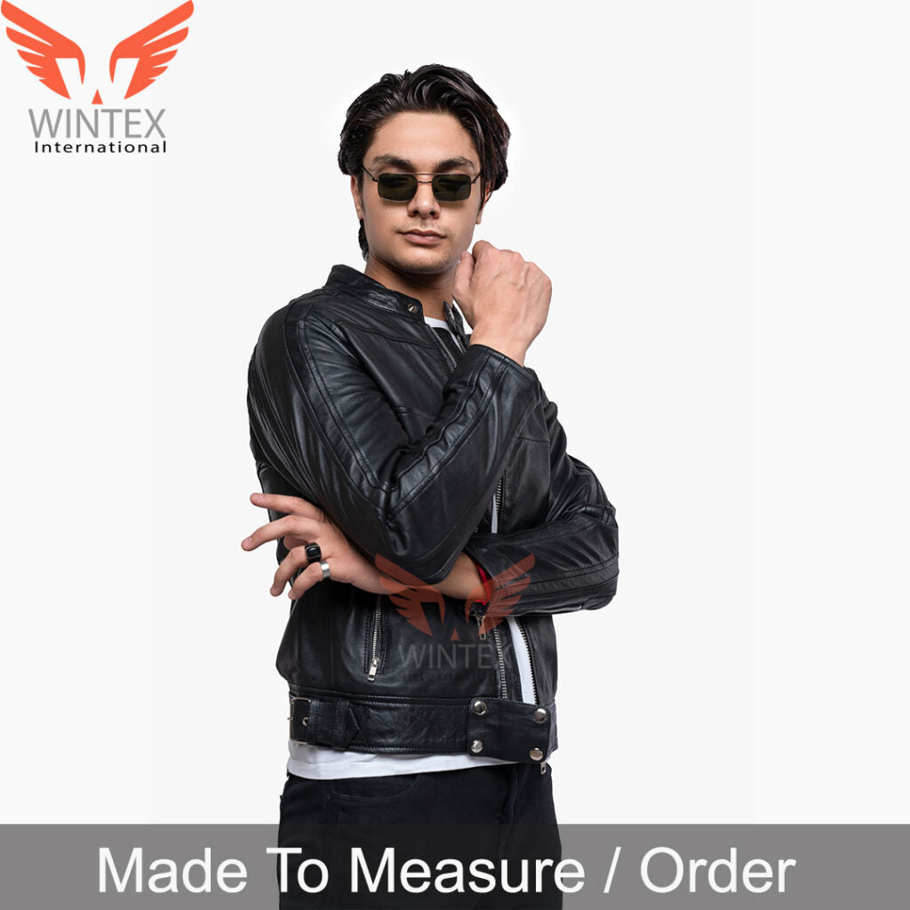 Men’s Real Leather Biker Jacket Men – Cafe Racer Jacket Motor Bikers Leather Jacket