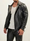 Men's Real Cowhide Leather Sliver Studded Bikers Jacket Brando Bikers Jacket