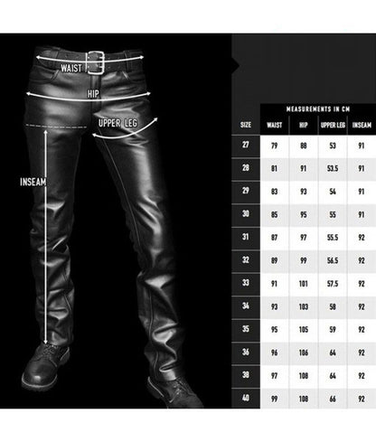 Men’s Real Cowhide Leather Quilted Panels Carpenter Pants Bikers BLUF Pants