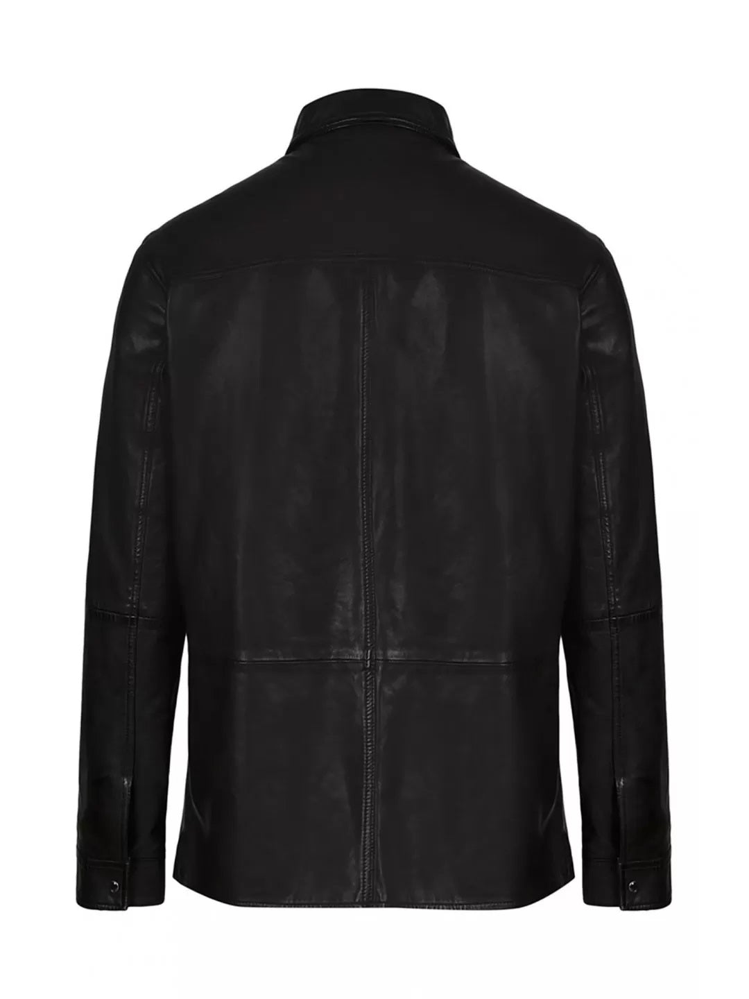 MEN'S REAL LAMB VINTAGE LEATHER LONG SLEEVES SHIRT