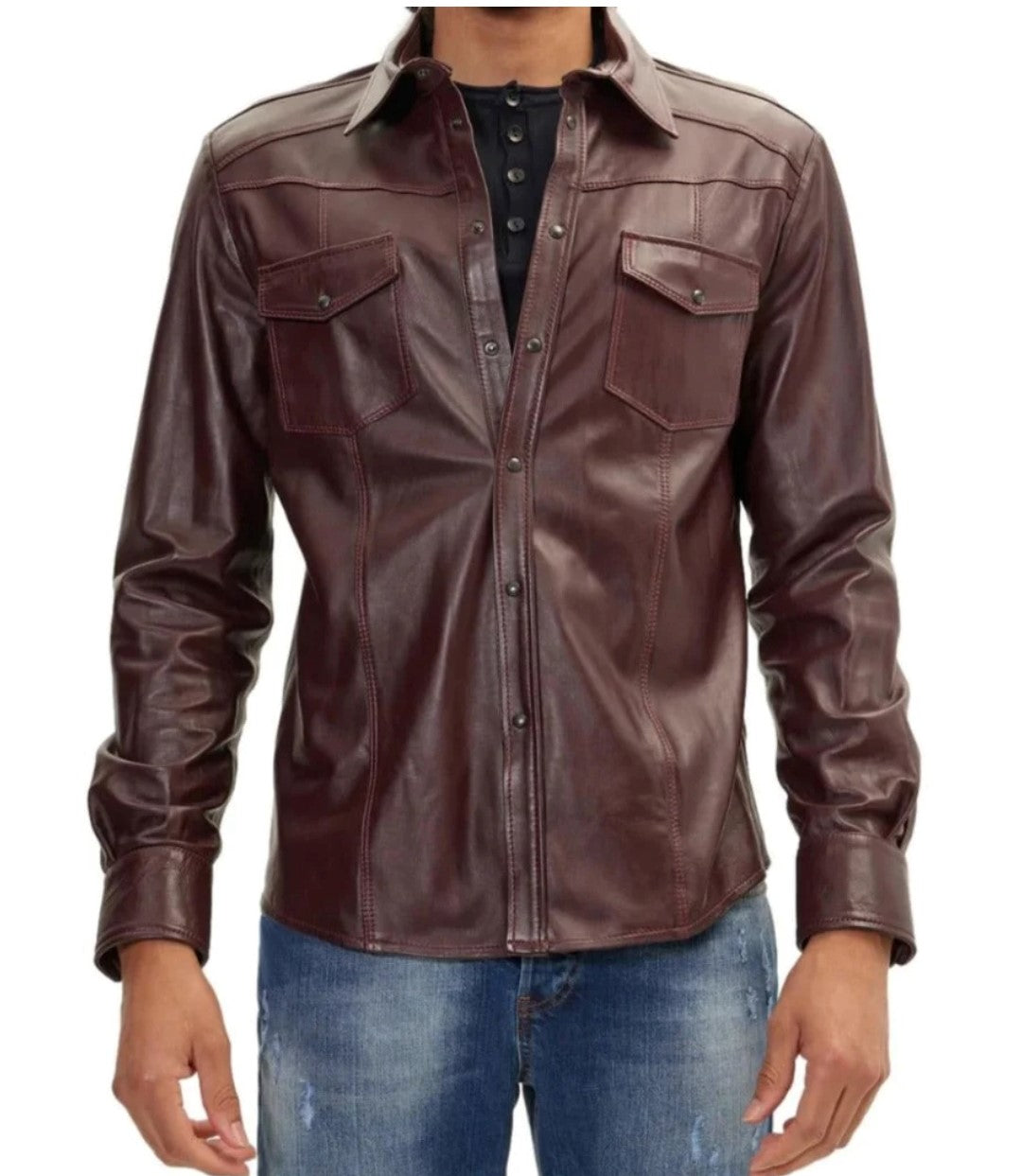 Men's Real Lamb Leather Full Sleeves SLIM FIT Shirt In 3 Colours