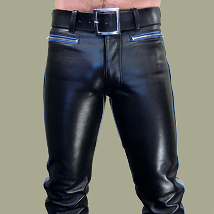 Men's Cowhide Leather Bikers Pants / BLUF Pants