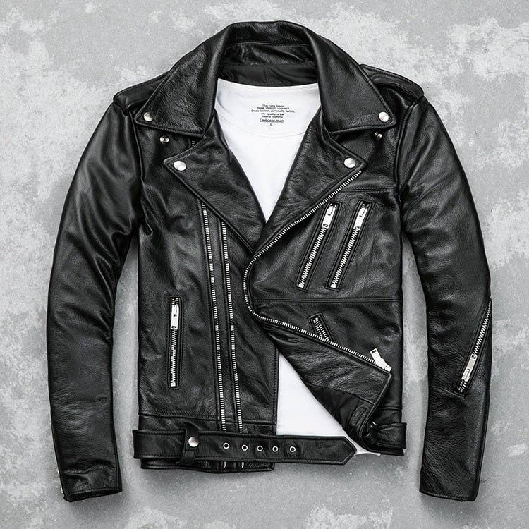 Men's Classic Brando Biker Leather Jacket