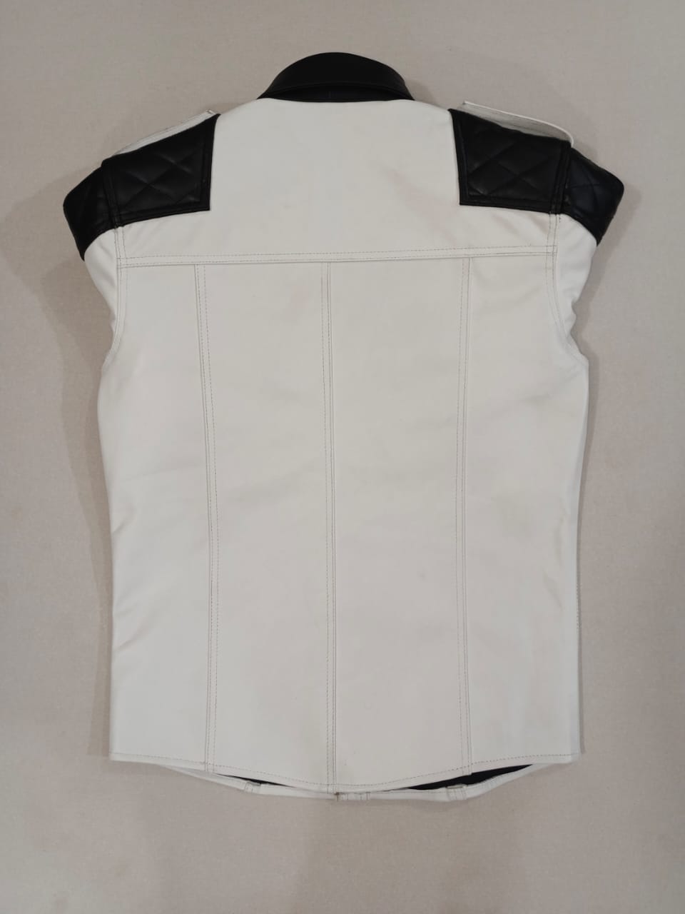 Men's Real Lamb Leather Shirt With Quilted Panels Police / BLUF Shirt