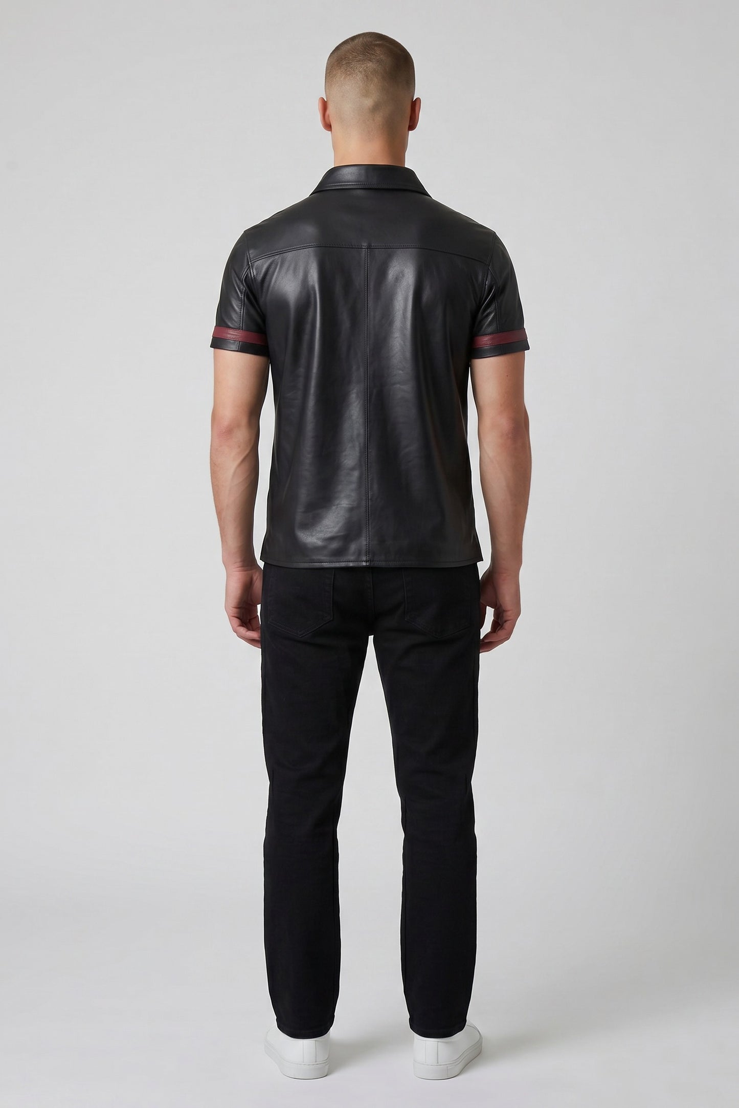 Men’s Real Lamb Leather Polo Short Sleeves Shirt In 3 Colors Variations