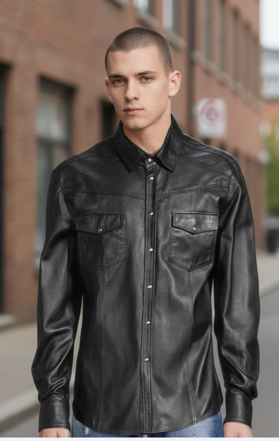 Men's Real Lamb Leather Full Sleeves SLIM FIT Shirt In 8 Colours