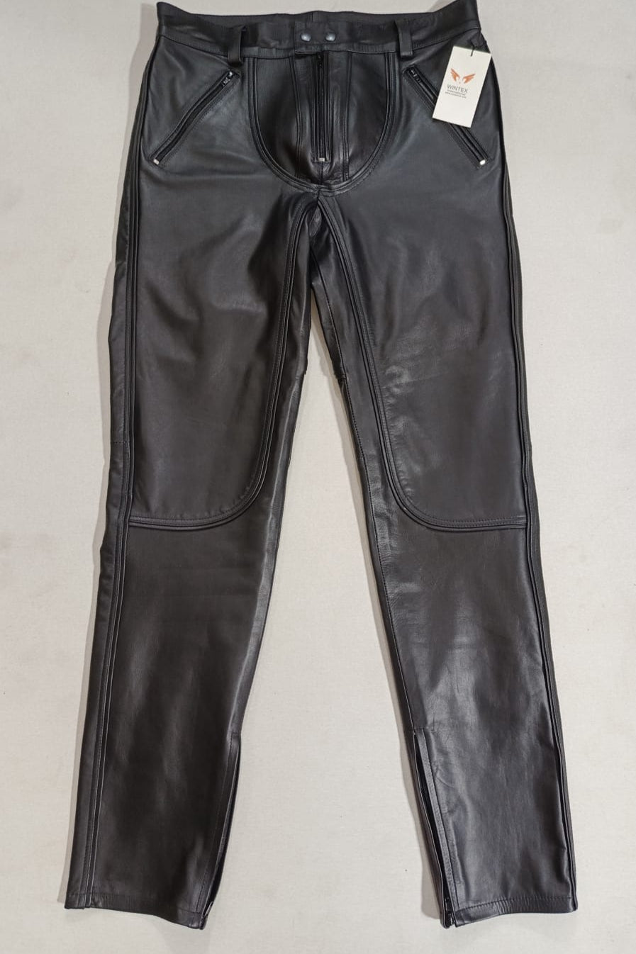 Men's Real Leather Exposed Zip Pants BLUF Pants