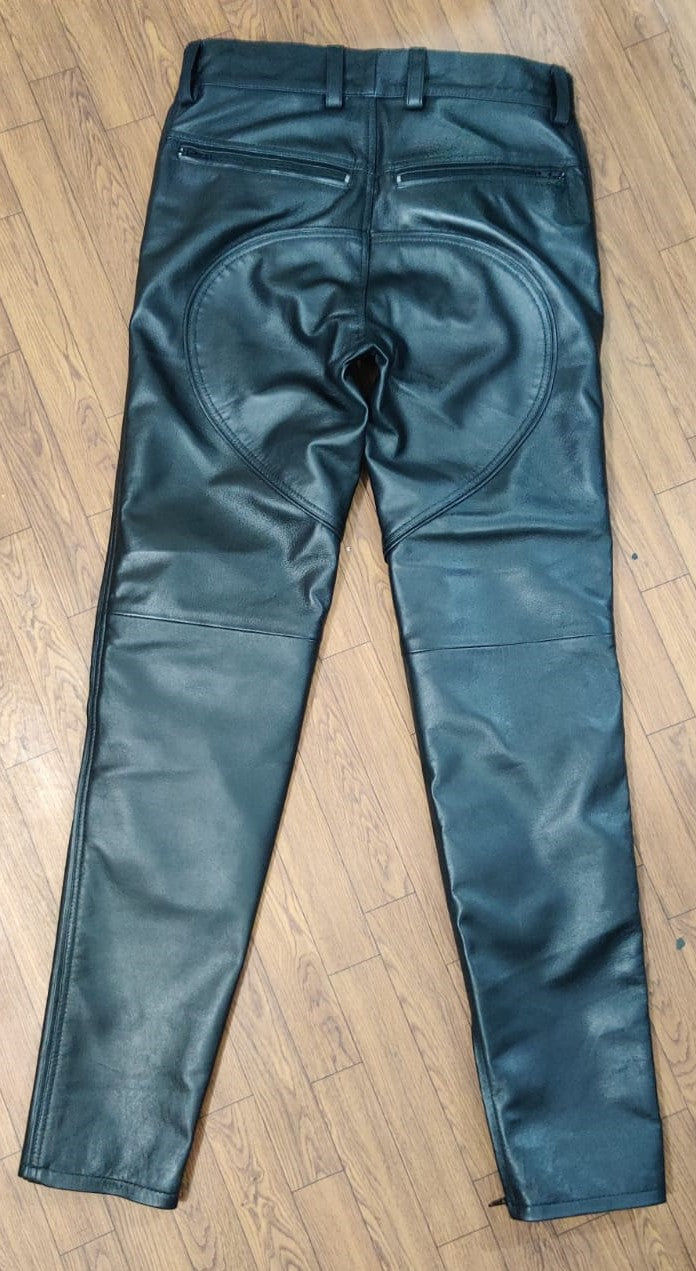 Men's Real Leather Exposed Zip Pants BLUF Pants