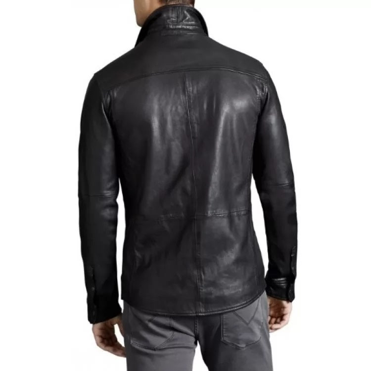 Men's Real Lamb Leather Shirt Soft Leather Shirt