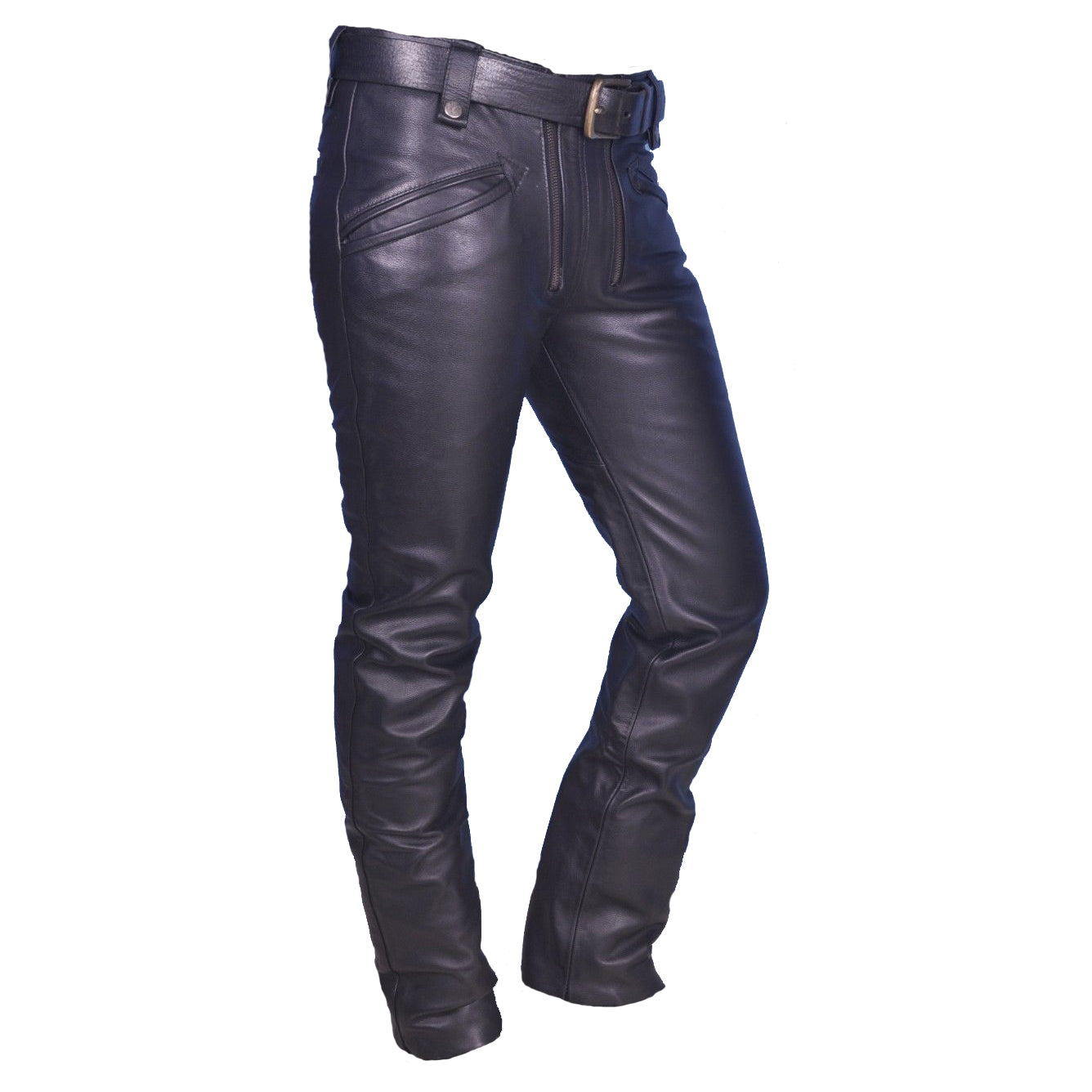 Men’s Cowhide Leather Carpenter Pants Bikers Pants Slim Fit Bikers / Carpenter Pants