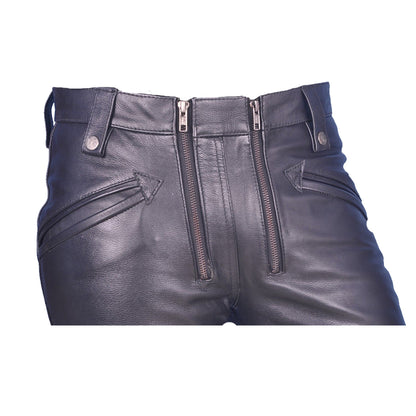 Men’s Cowhide Leather Carpenter Pants Bikers Pants Slim Fit Bikers / Carpenter Pants