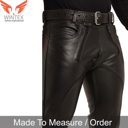 Genuine Cowhide Leather Carpenter Style Pants Bikers Pants