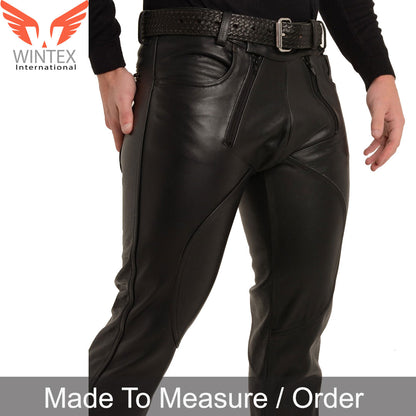 Genuine Cowhide Leather Carpenter Style Pants Bikers Pants