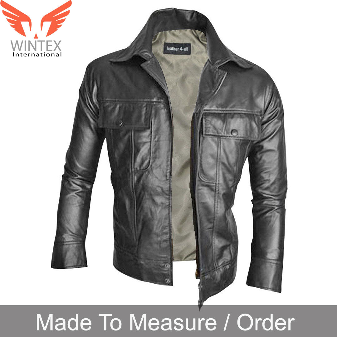 King of Rock Elvis Presley Real Lamb Leather Jacket ELVIS Style Leather Jacket