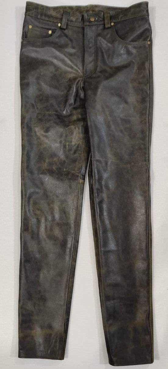 Vintage Buffalo Leather Pants - Khaki, Levi's 501 Style