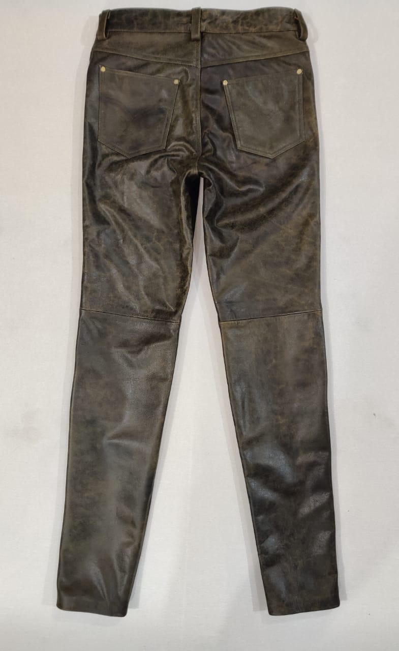 Vintage Buffalo Leather Pants - Khaki, Levi's 501 Style