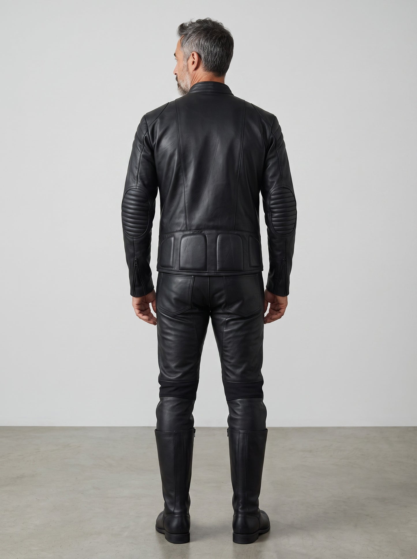 Men's Real Leather Bikers Jacket LIMO Jacket Quilted Panels Bikers Jacket