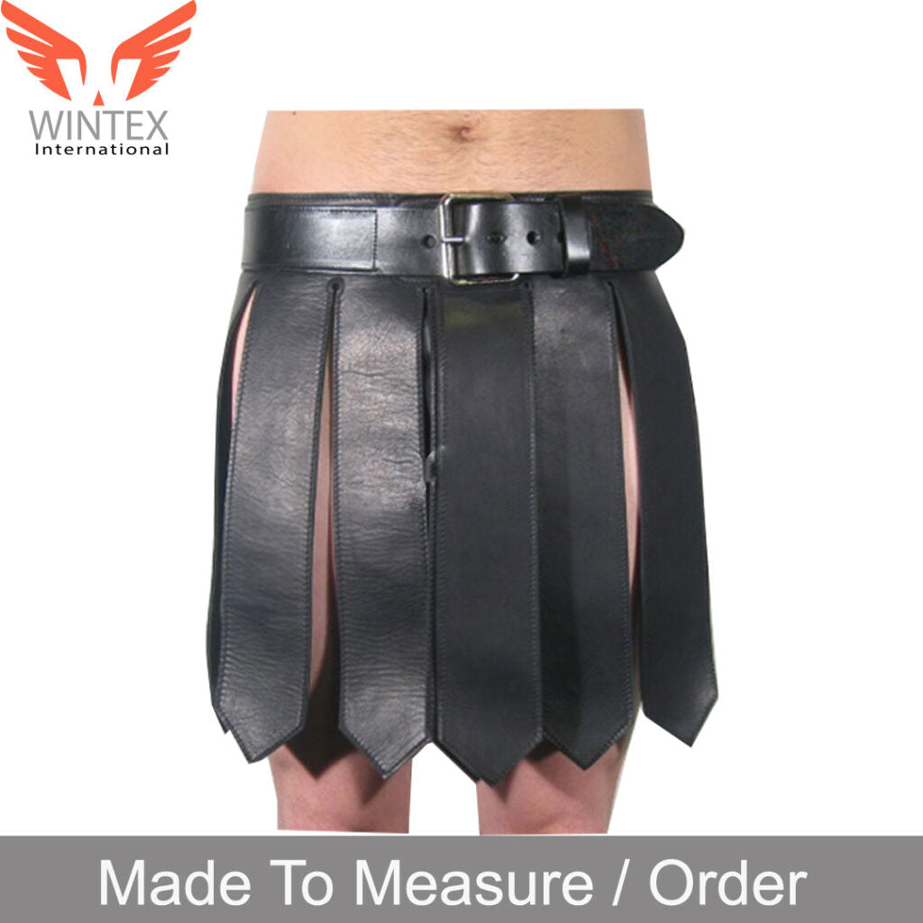 Men’s Genuine Leather Gladiator Kilt Leather Kilt Clubwear Outfit