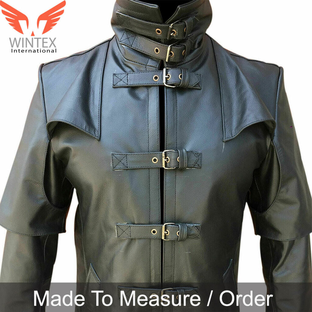 Men’s Real Leather Van Helsing Steampunk Duster Coat Black Leather Trench Coat