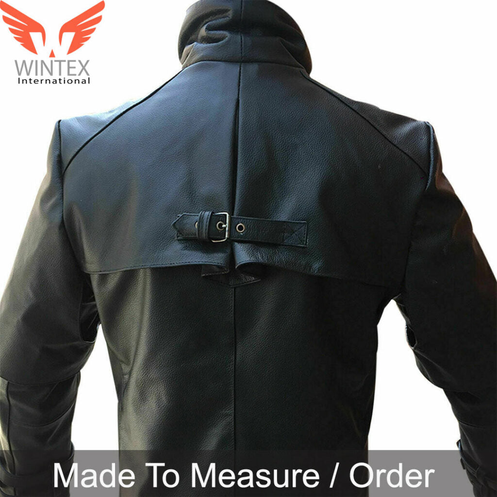 Men’s Real Leather Van Helsing Steampunk Duster Coat Black Leather Trench Coat