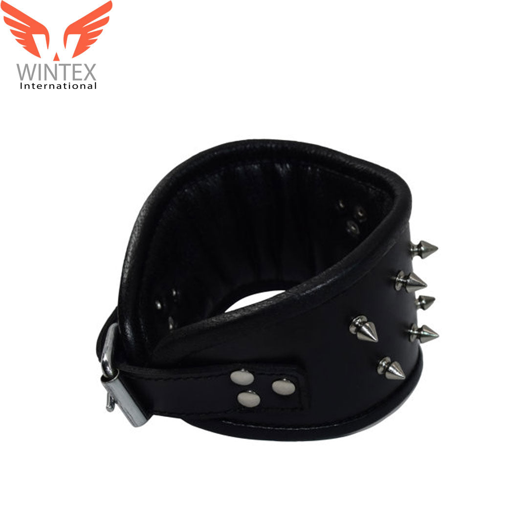 Leather Collar With Ring Adjustable – Lockable Neck Posture Collar