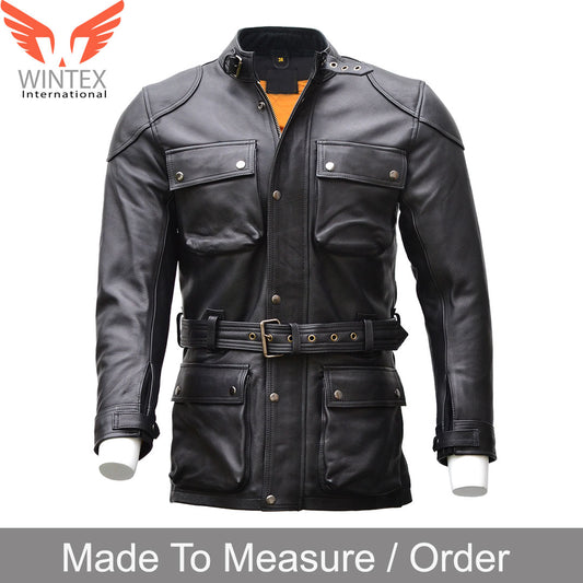 Men’s Genuine Cowhide German Black Leather Jacket