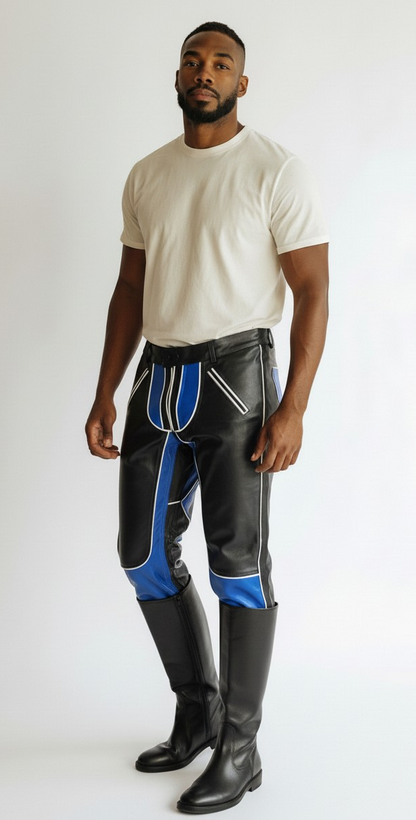 Men's Cowhide Leather Bikers Pants / BLUF Pants