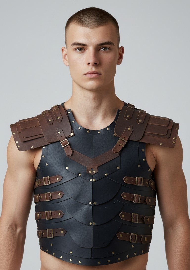 Men's Genuine Thick Cow Leather Medieval Warrior Armor